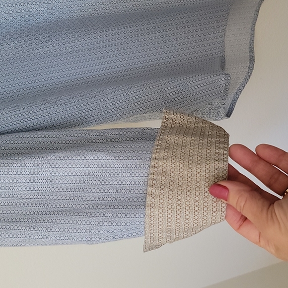 Quiksilver Edition Blue Print Long Sleeve Cotton Dress Shirt XL - Picture 6 of 15